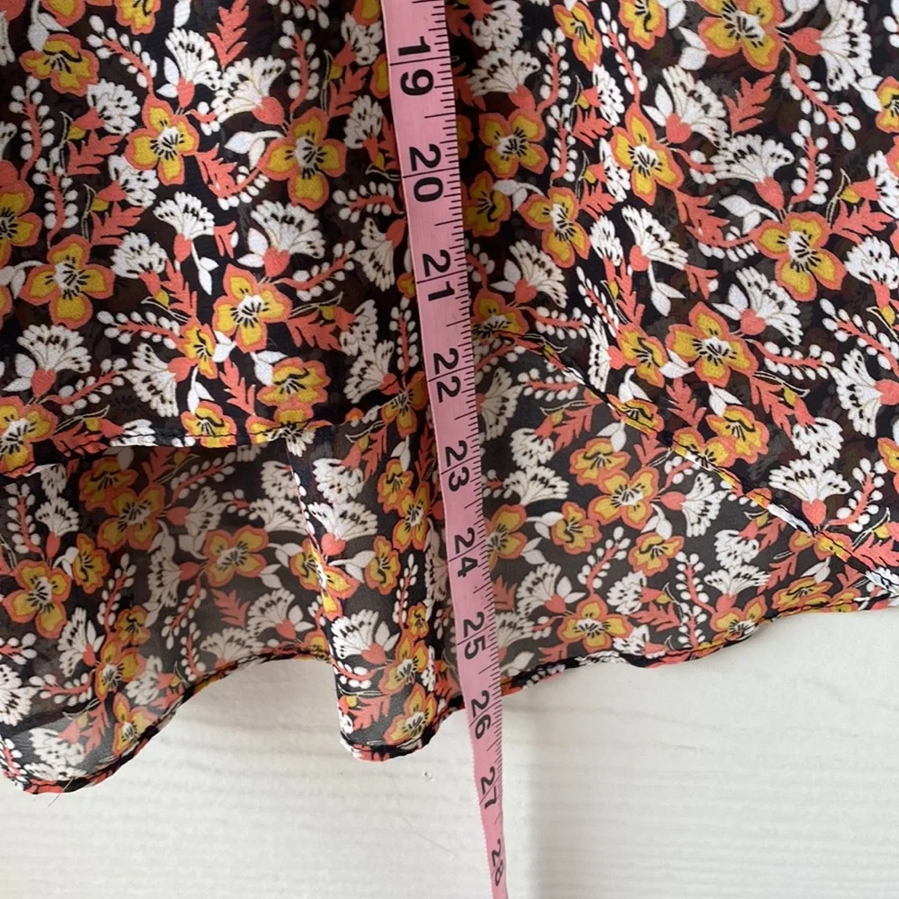 ALLISON JOY Floral Bell Sleeve Semi Sheer Blouse - Picture 8 of 8